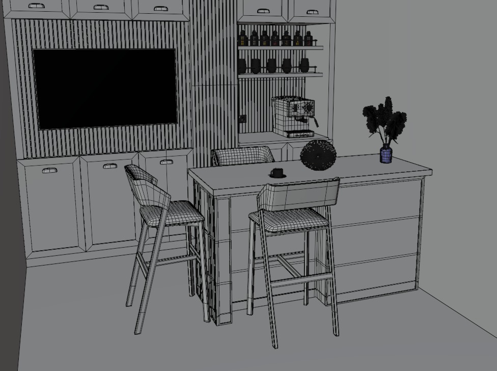 Coffe Kitchen 3D Model 3D model_8
