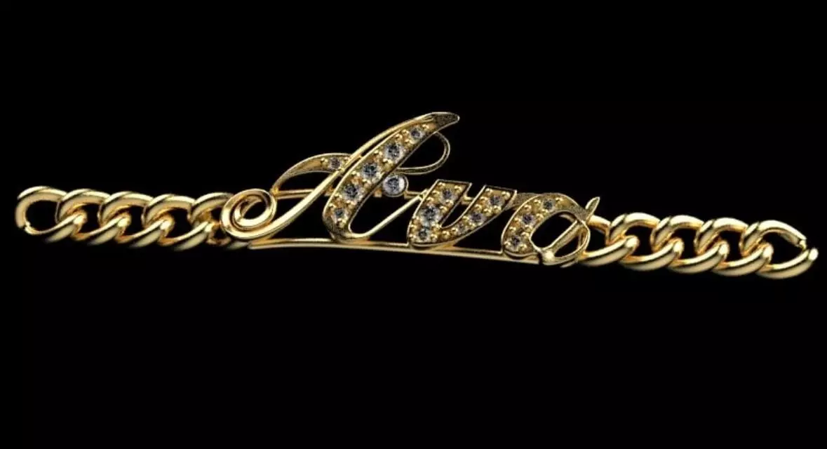 Ava Bracelet Name Plate 3D Printable Jewelry For Casting 3D print model
