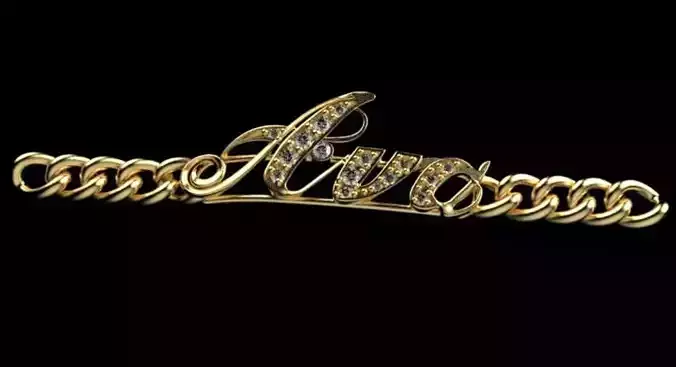 Ava Bracelet Name Plate 3D Printable Jewelry For Casting 