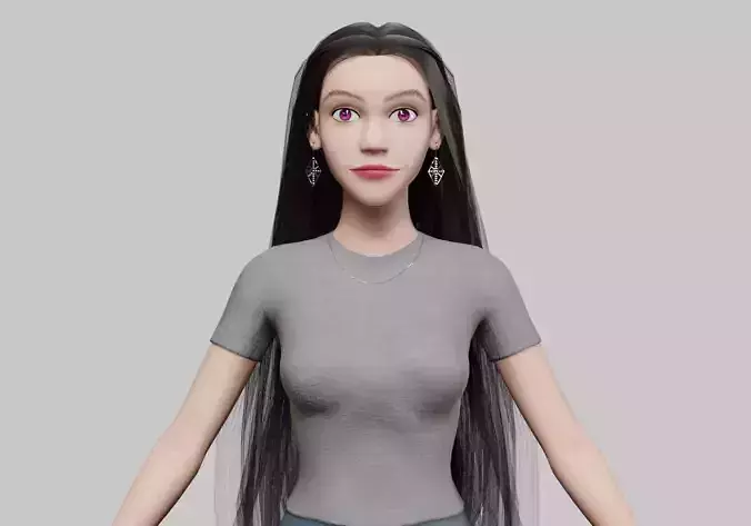 classic Pretty Woman V35139 Low-poly 3D model