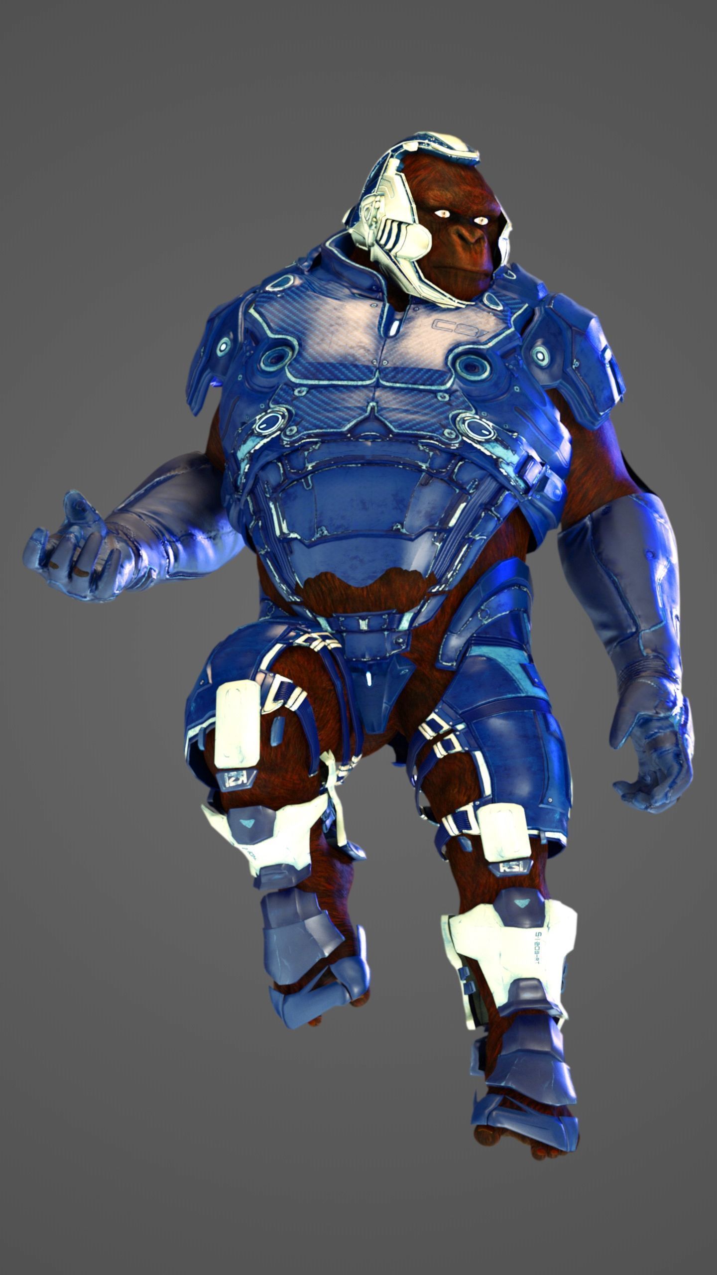 Gorilla  Sci-Fi Futuristic Marine Soldier Ape 3D model_9