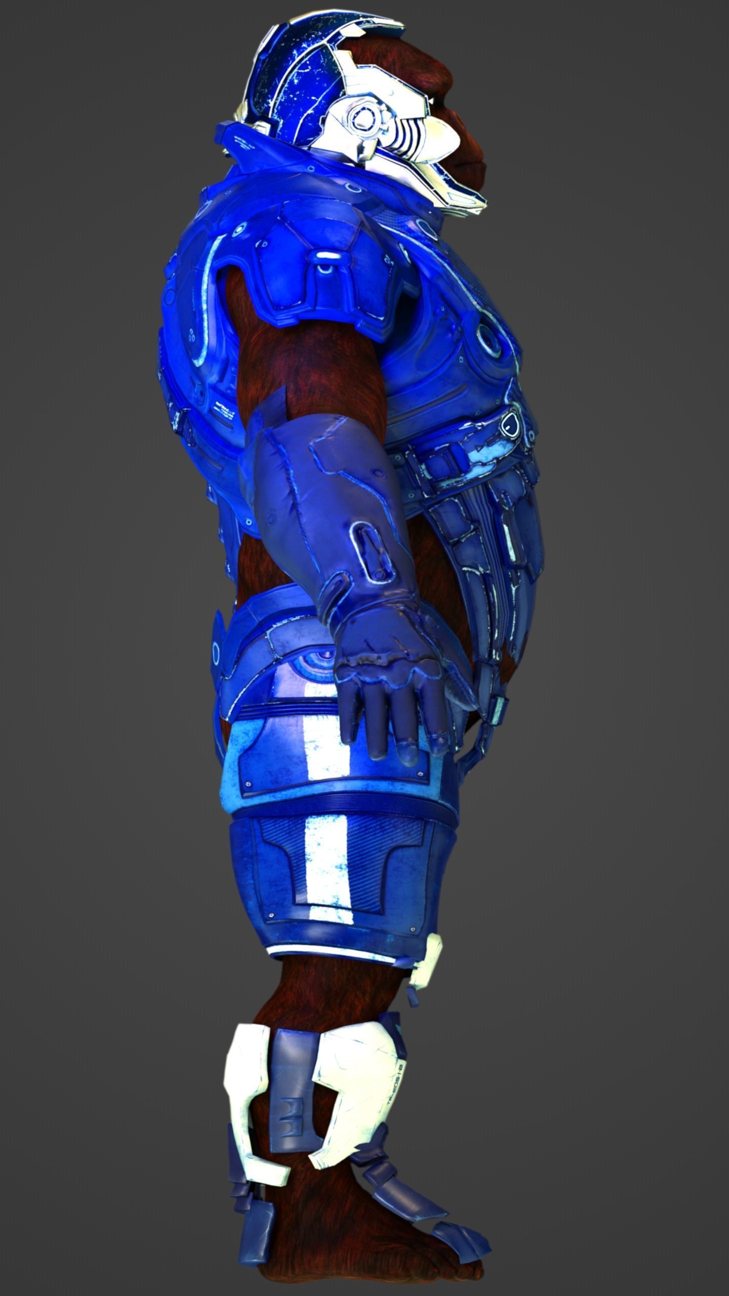 Gorilla  Sci-Fi Futuristic Marine Soldier Ape 3D model_5