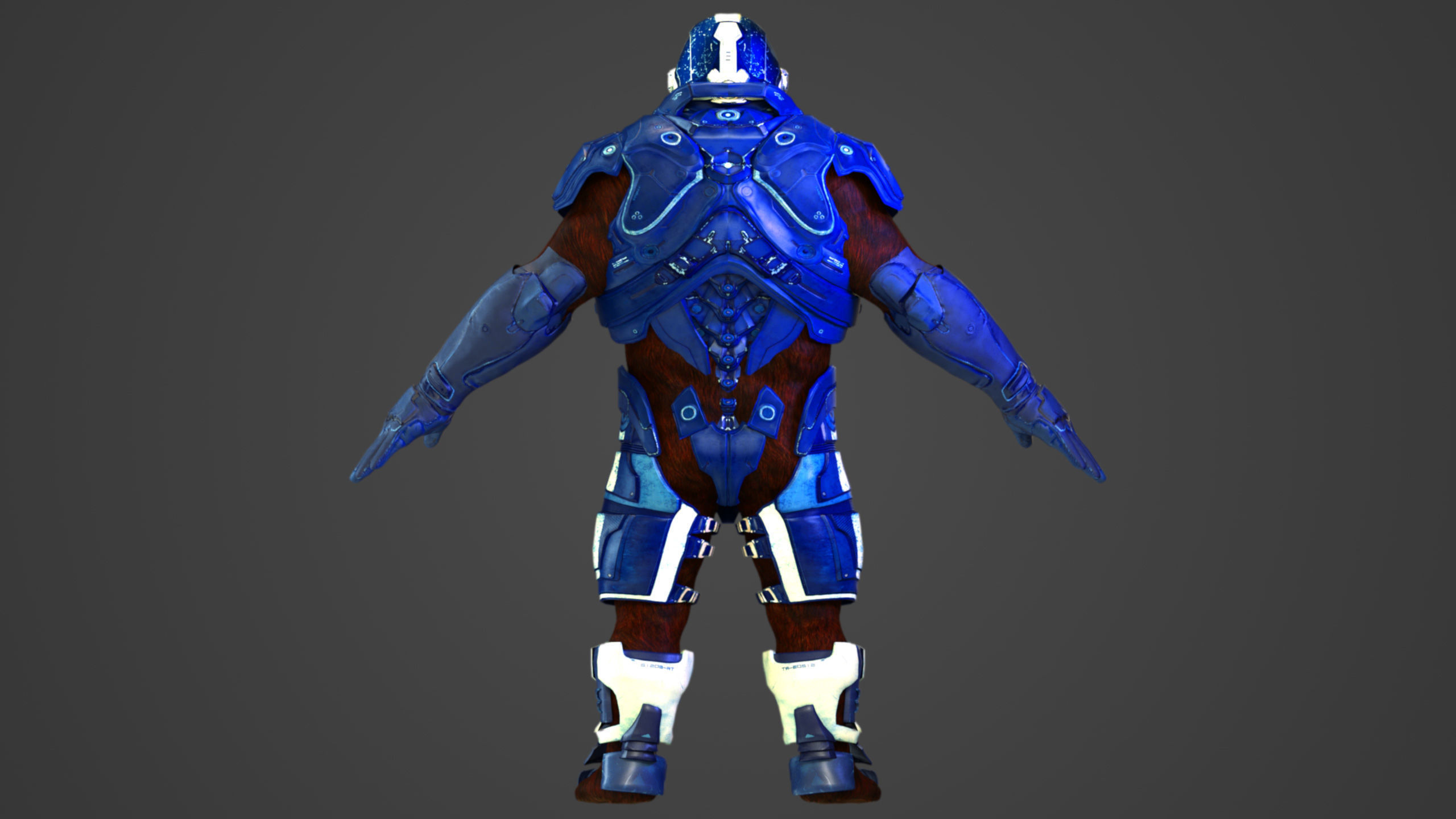 Gorilla  Sci-Fi Futuristic Marine Soldier Ape 3D model_6