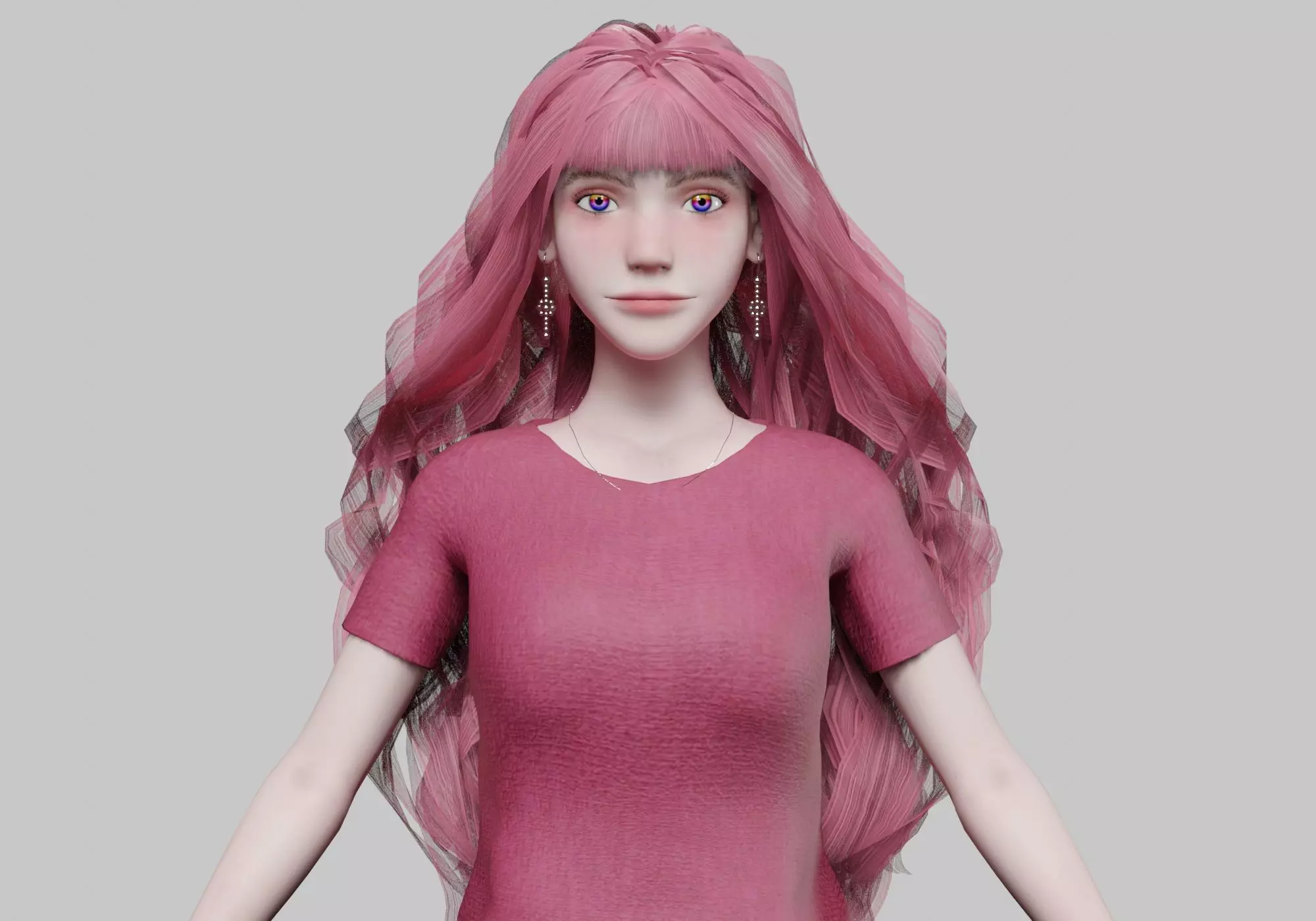 Basic cool woman V42055 Low-poly 3D model
