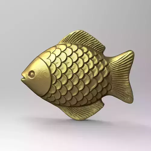 3D Fish Model Realistic Sculpture - flat back 3D print model