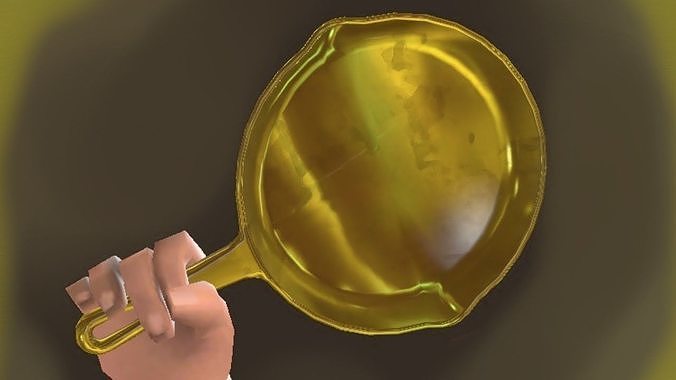 Golden Frying Pan Free 3D print model