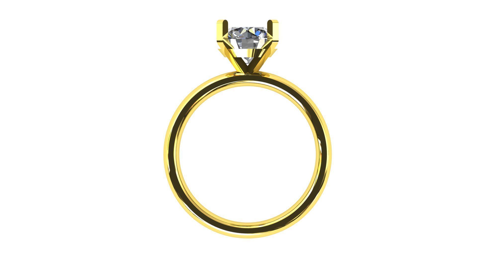 Classic Solitaire Ring model 1 3D print model_1