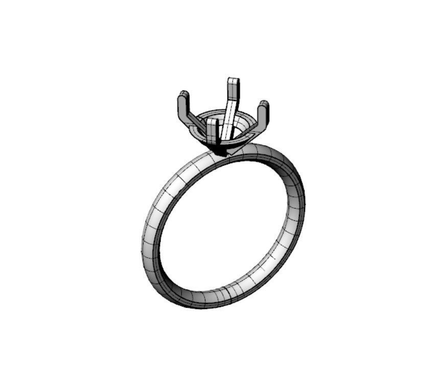 Classic Solitaire Ring model 1 3D print model_5