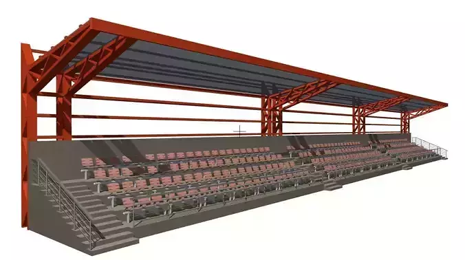 Tribune for football field long