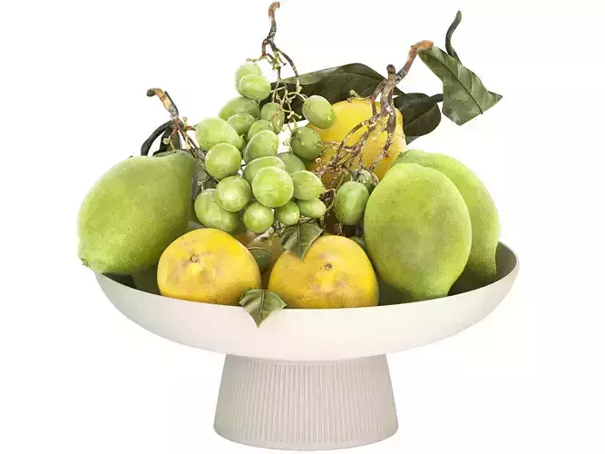 bowl of lemons and grapes