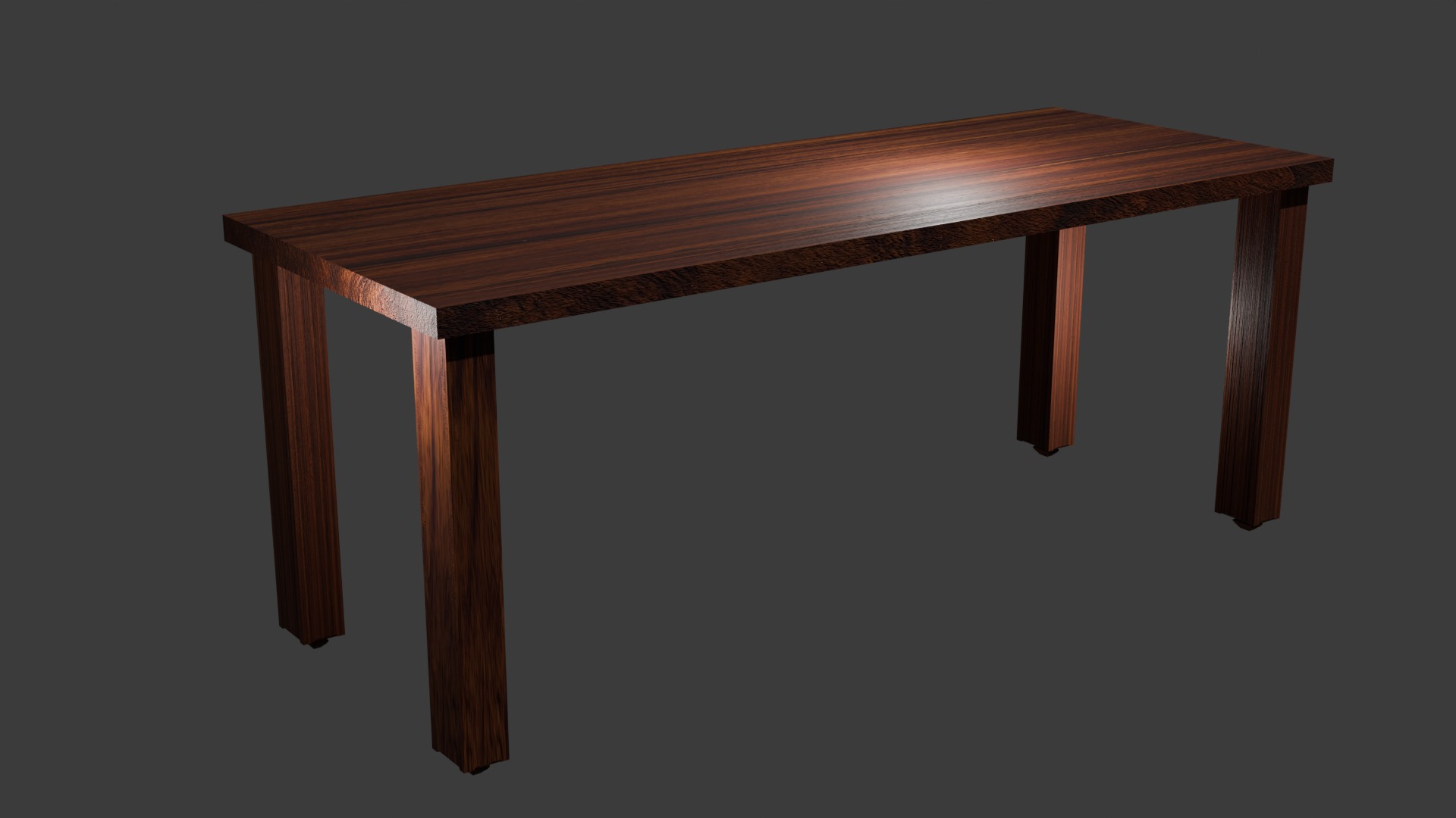 Wood table  Low-poly 3D model_2