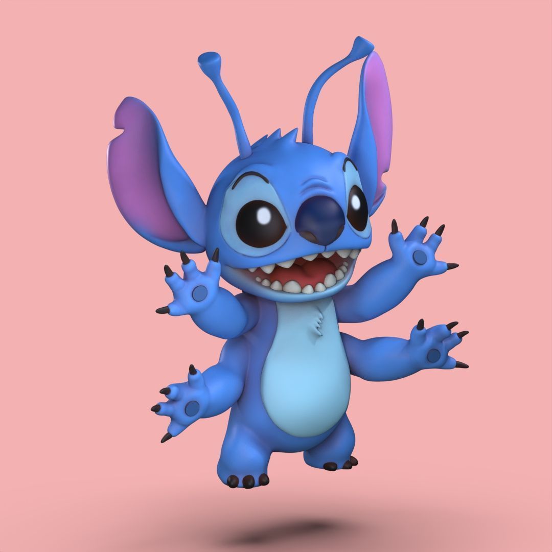 Stitch 4 pack collection 3D print model_6
