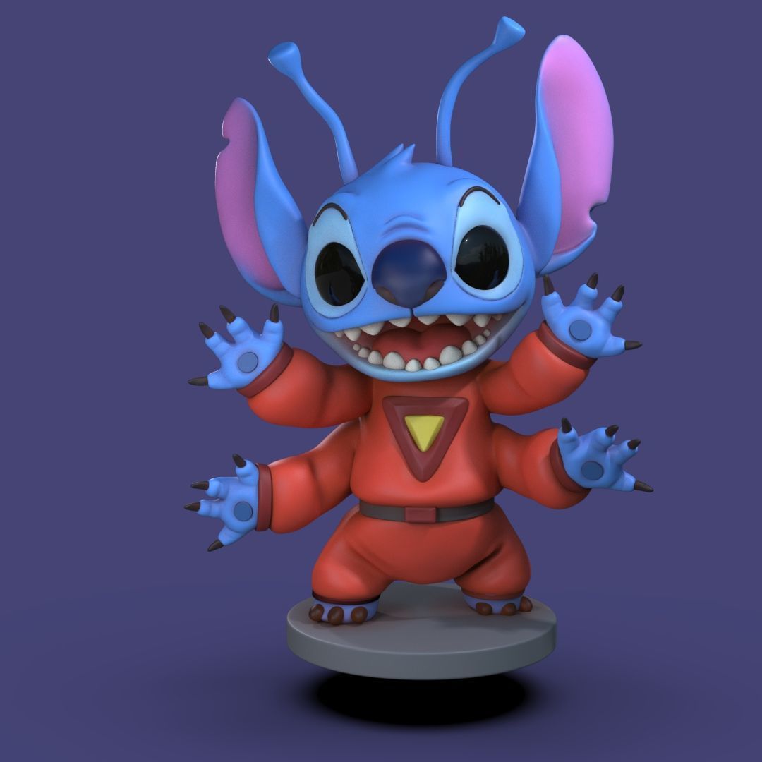 Stitch 4 pack collection 3D print model_25