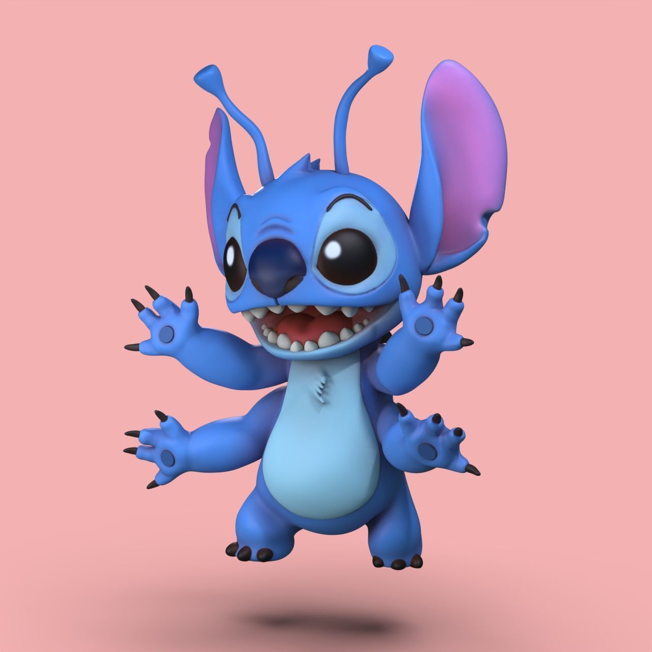 Stitch 4 pack collection 3D print model_5