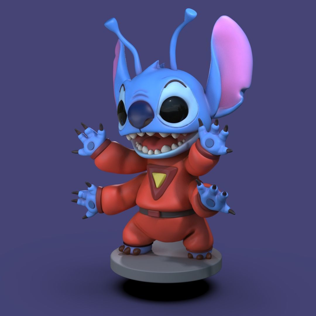 Stitch 4 pack collection 3D print model_23
