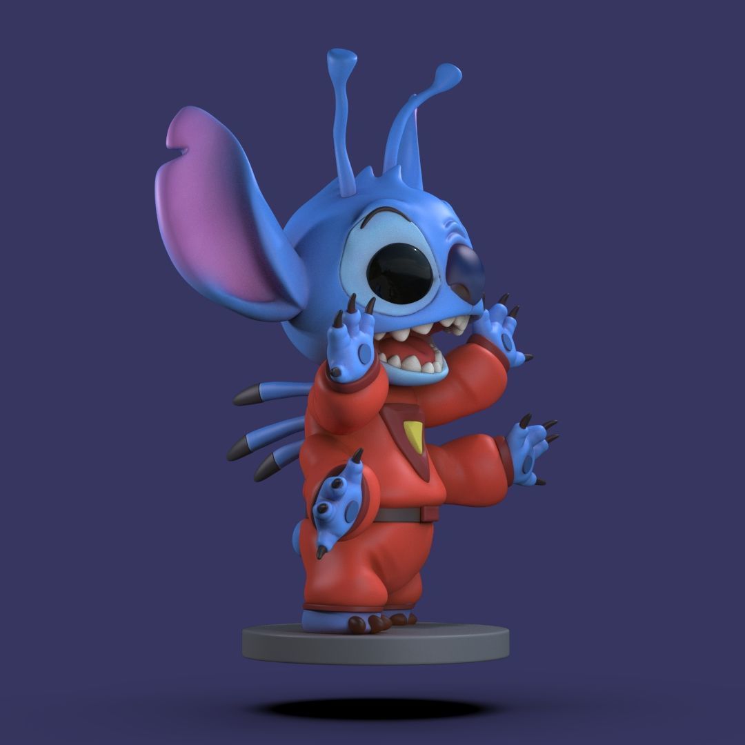 Stitch 4 pack collection 3D print model_30