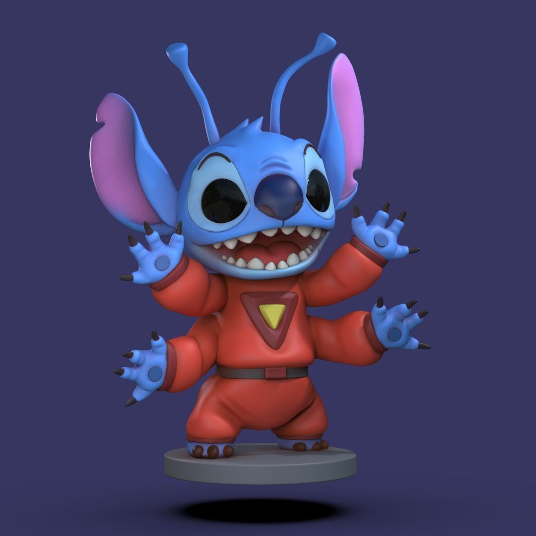 Stitch 4 pack collection 3D print model_29