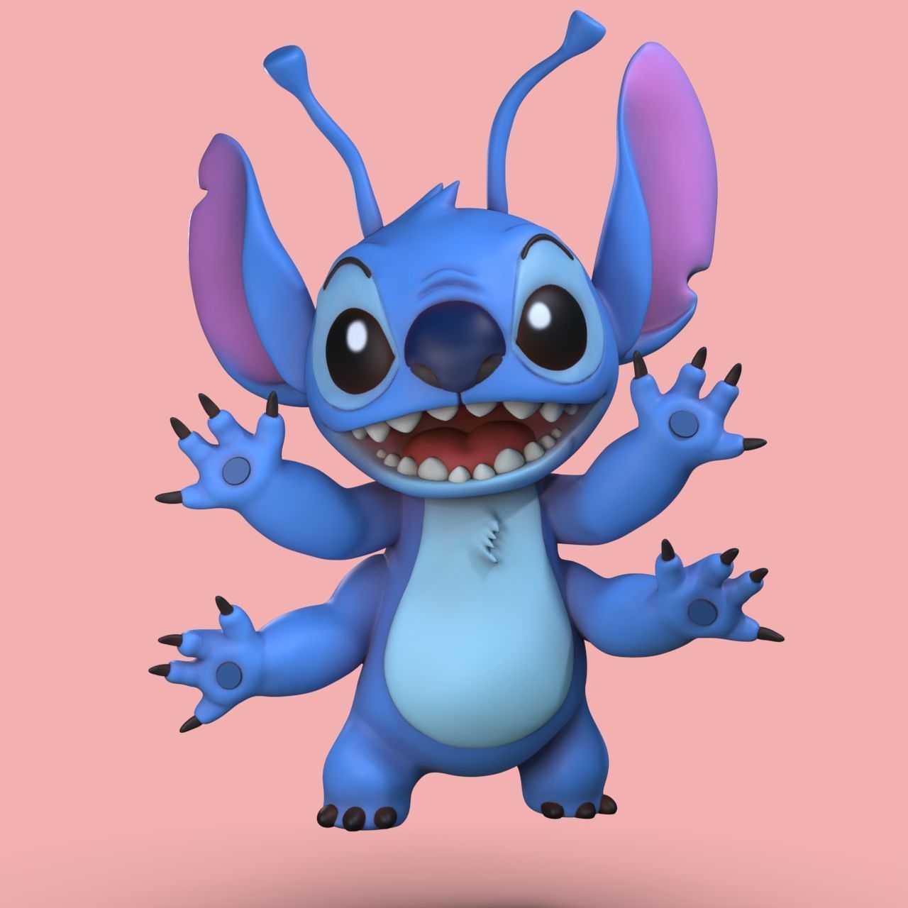Stitch 4 pack collection 3D print model_1