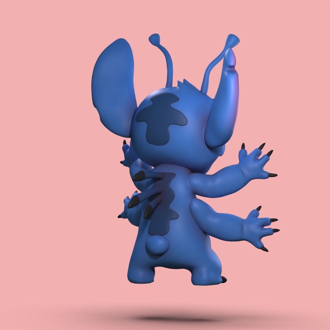 Stitch 4 pack collection 3D print model_8