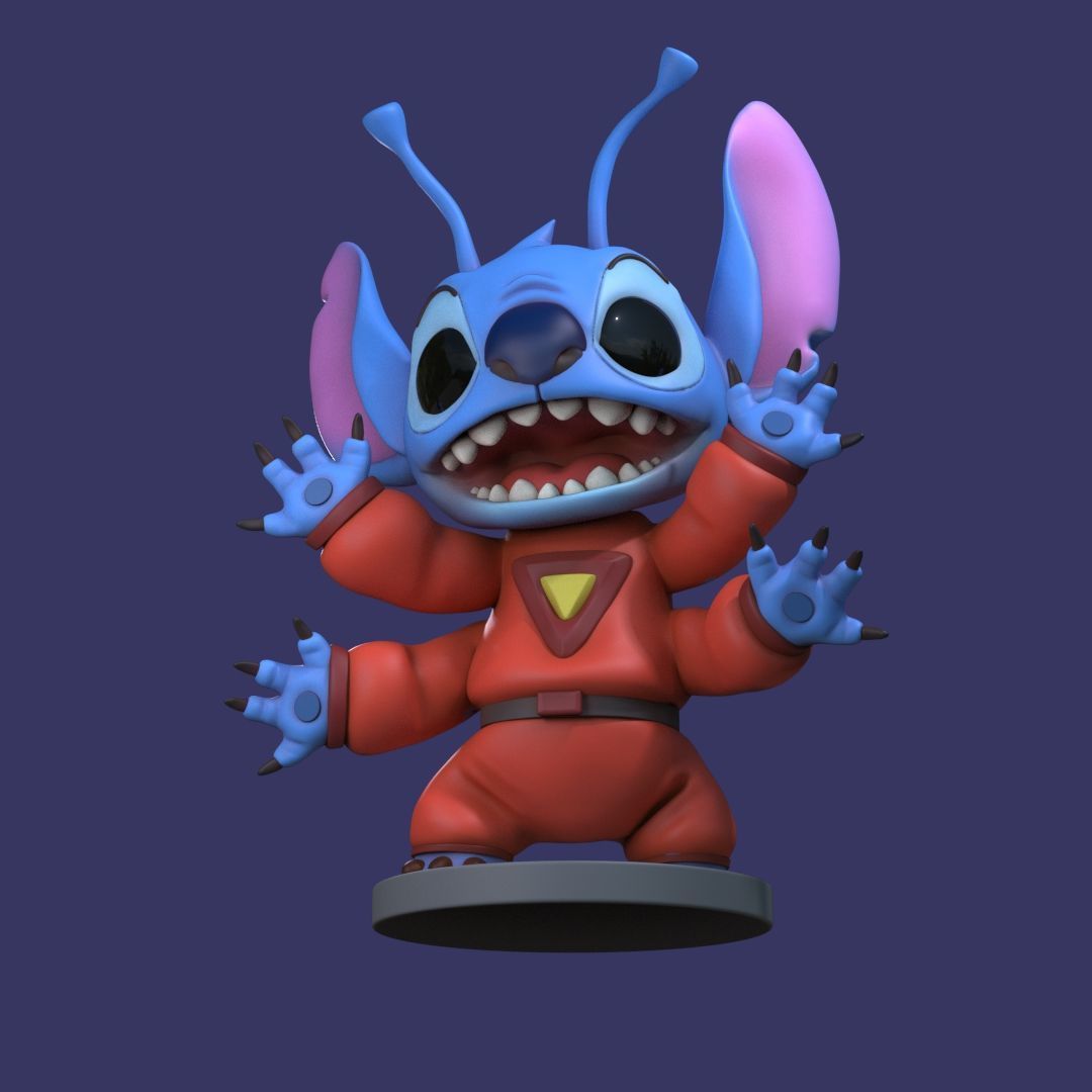 Stitch 4 pack collection 3D print model_28