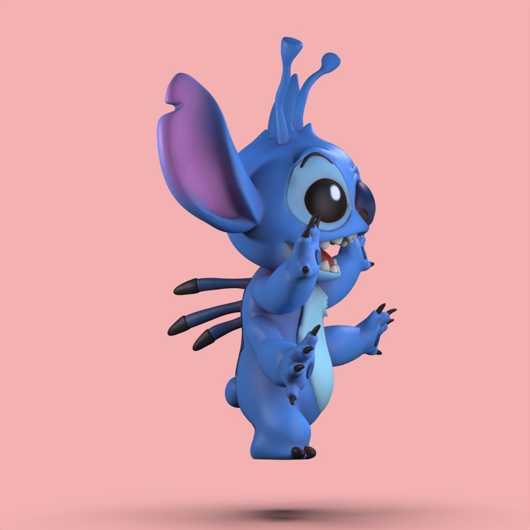 Stitch 4 pack collection 3D print model_7