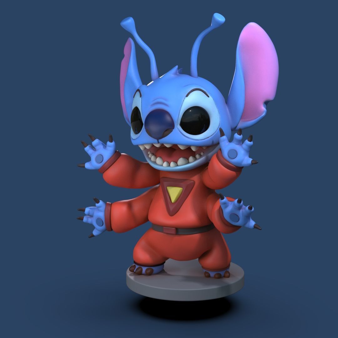 Stitch 4 pack collection 3D print model_11