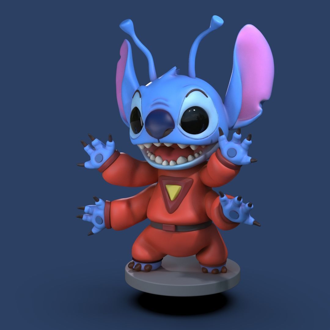 Stitch 4 pack collection 3D print model_10