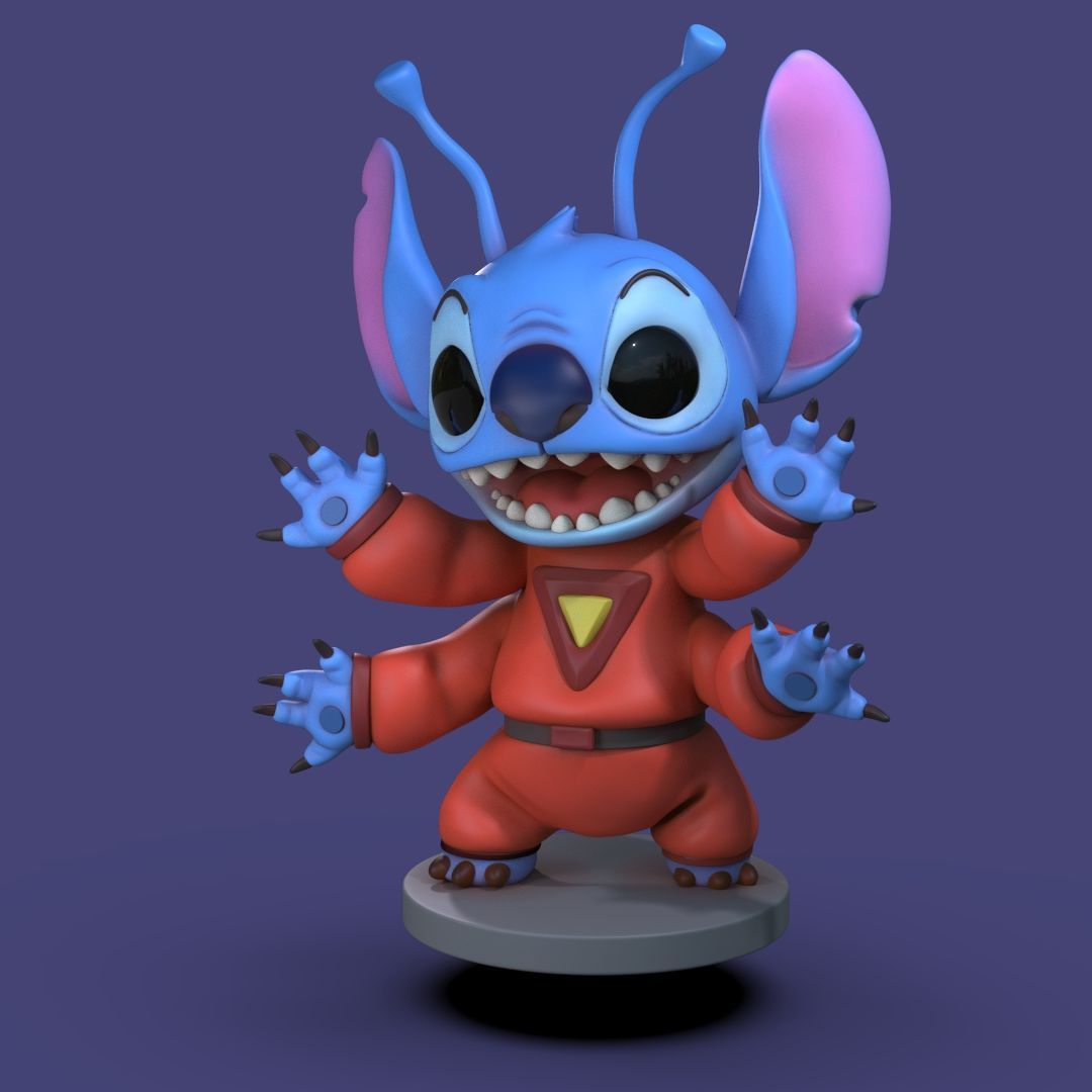 Stitch 4 pack collection 3D print model_24