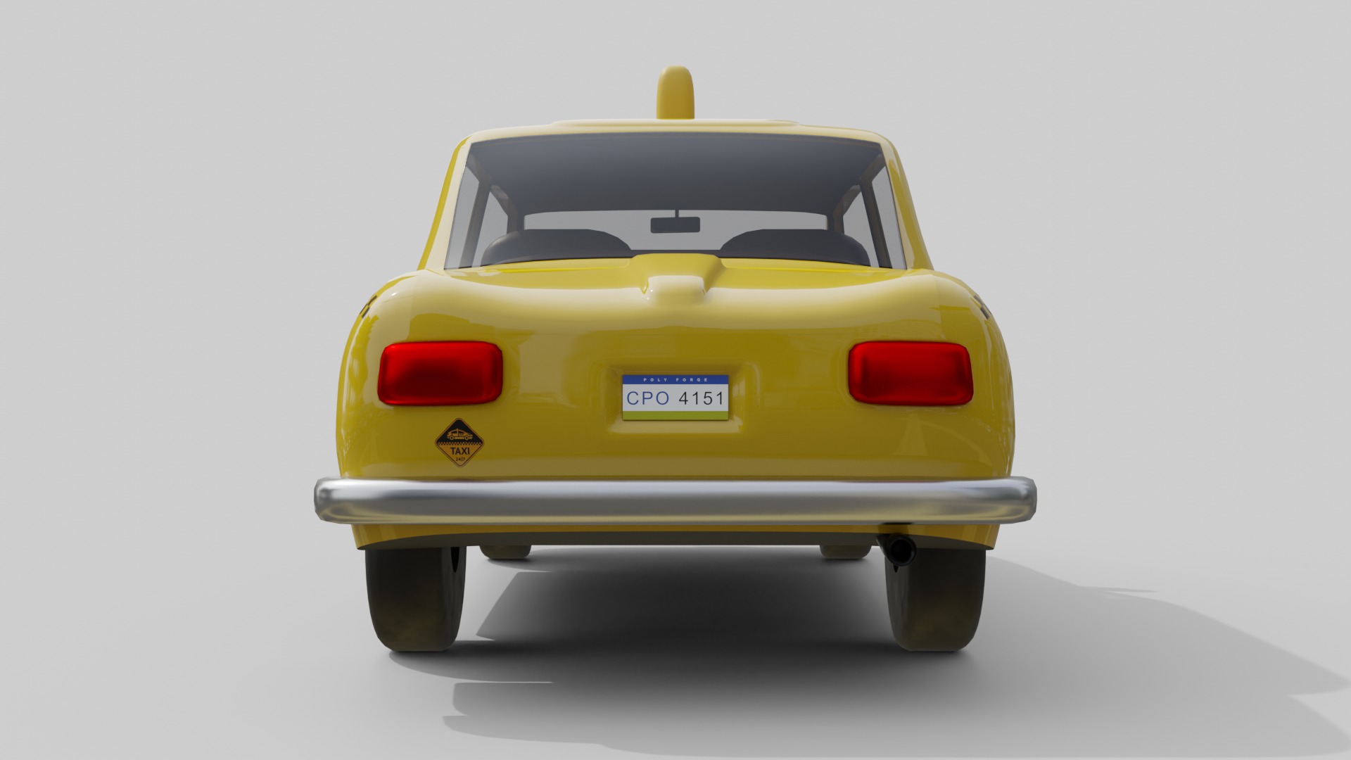Vintage Taxi Car Game-Ready and Render Asset Low-poly 3D model_5