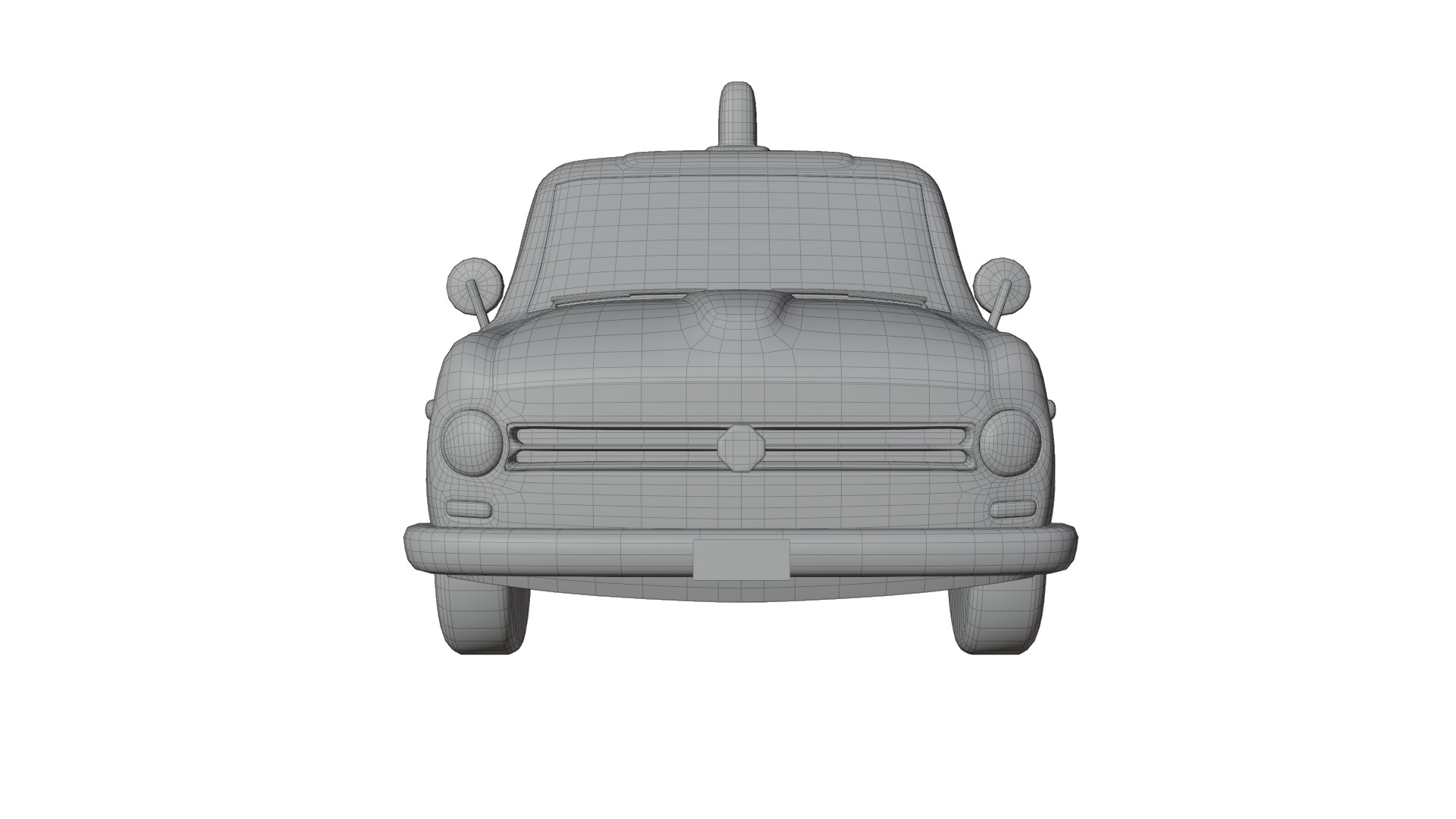 Vintage Taxi Car Game-Ready and Render Asset Low-poly 3D model_15
