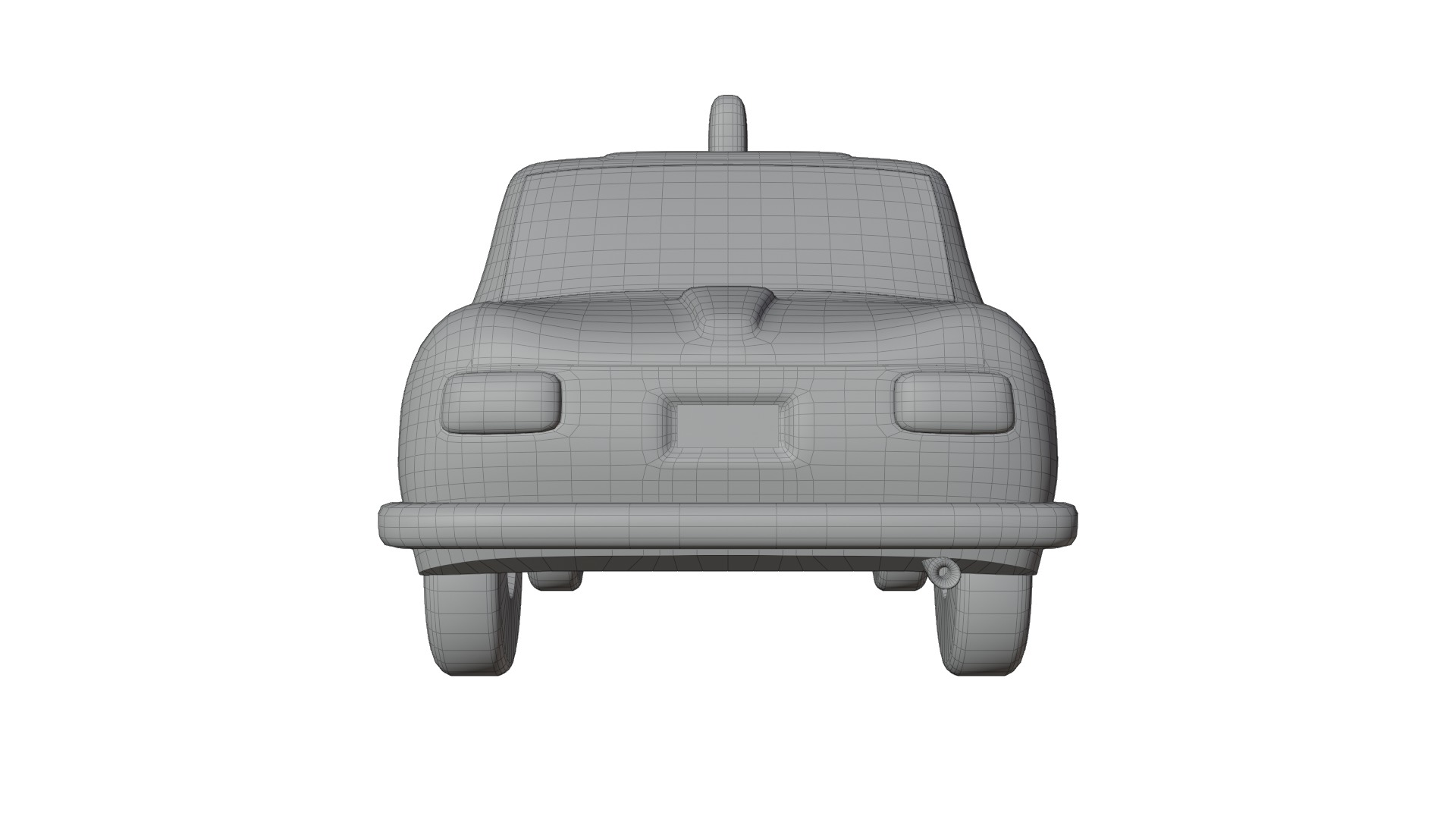 Vintage Taxi Car Game-Ready and Render Asset Low-poly 3D model_16