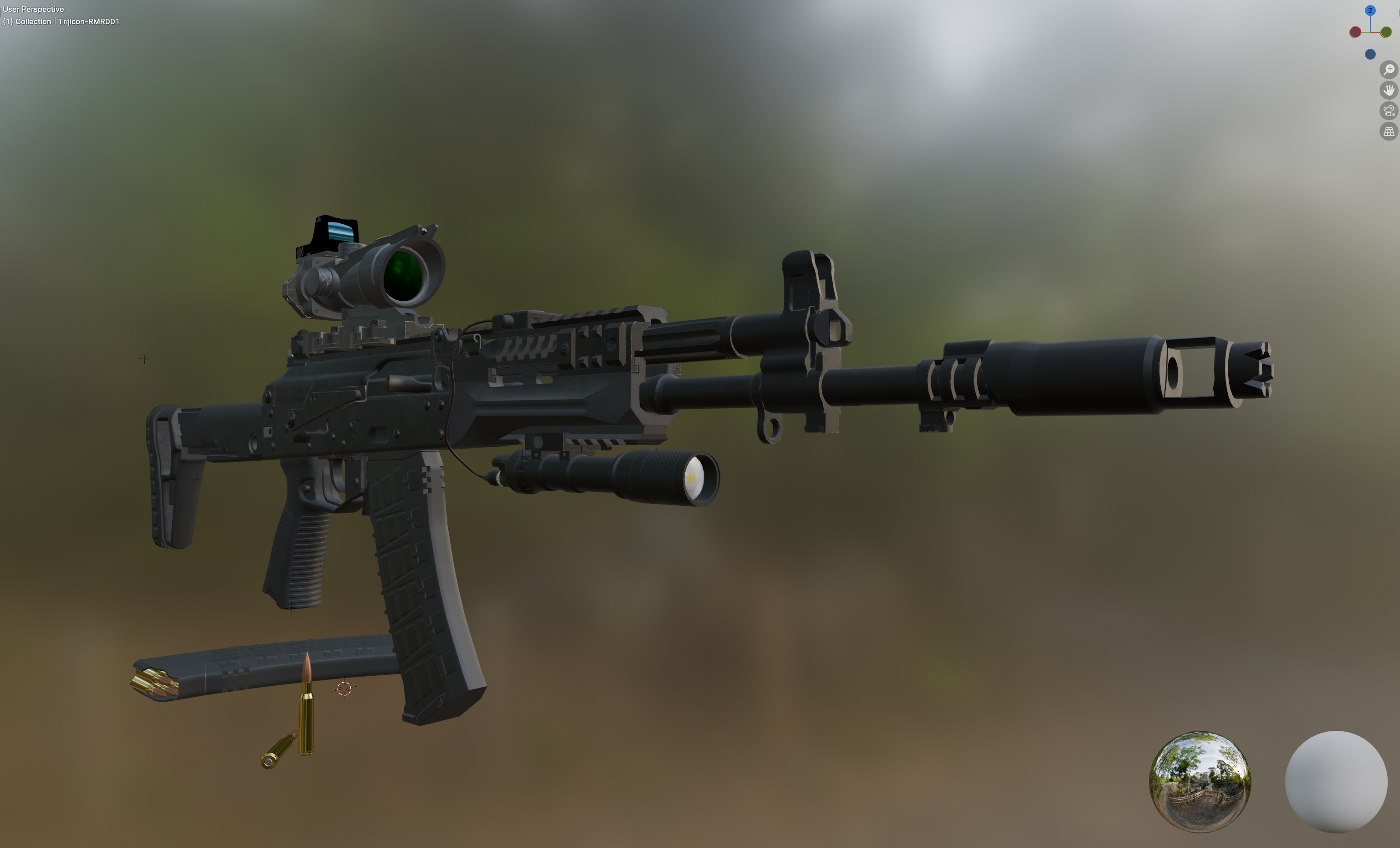 Kalashnikov AK-12 Low-poly 3D model_19