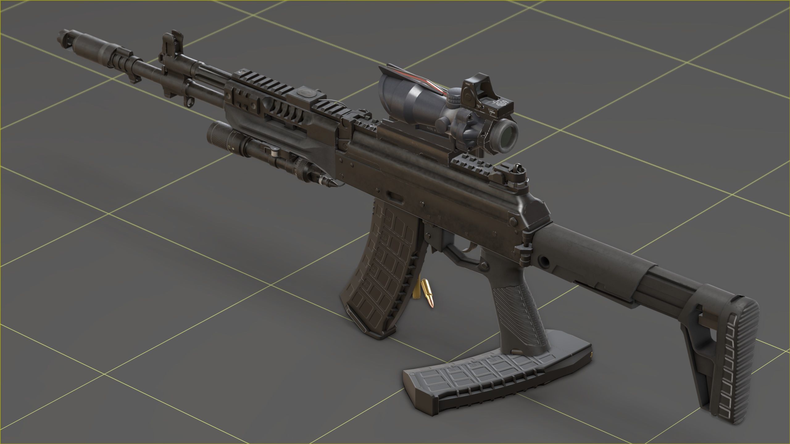 Kalashnikov AK-12 Low-poly 3D model_3