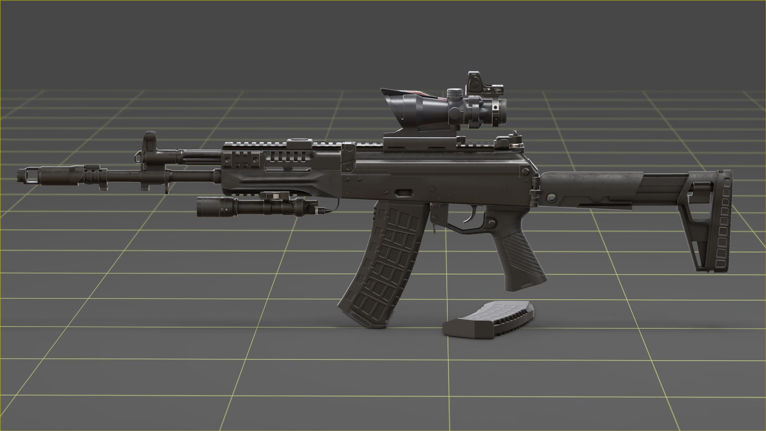 Kalashnikov AK-12 Low-poly 3D model_17