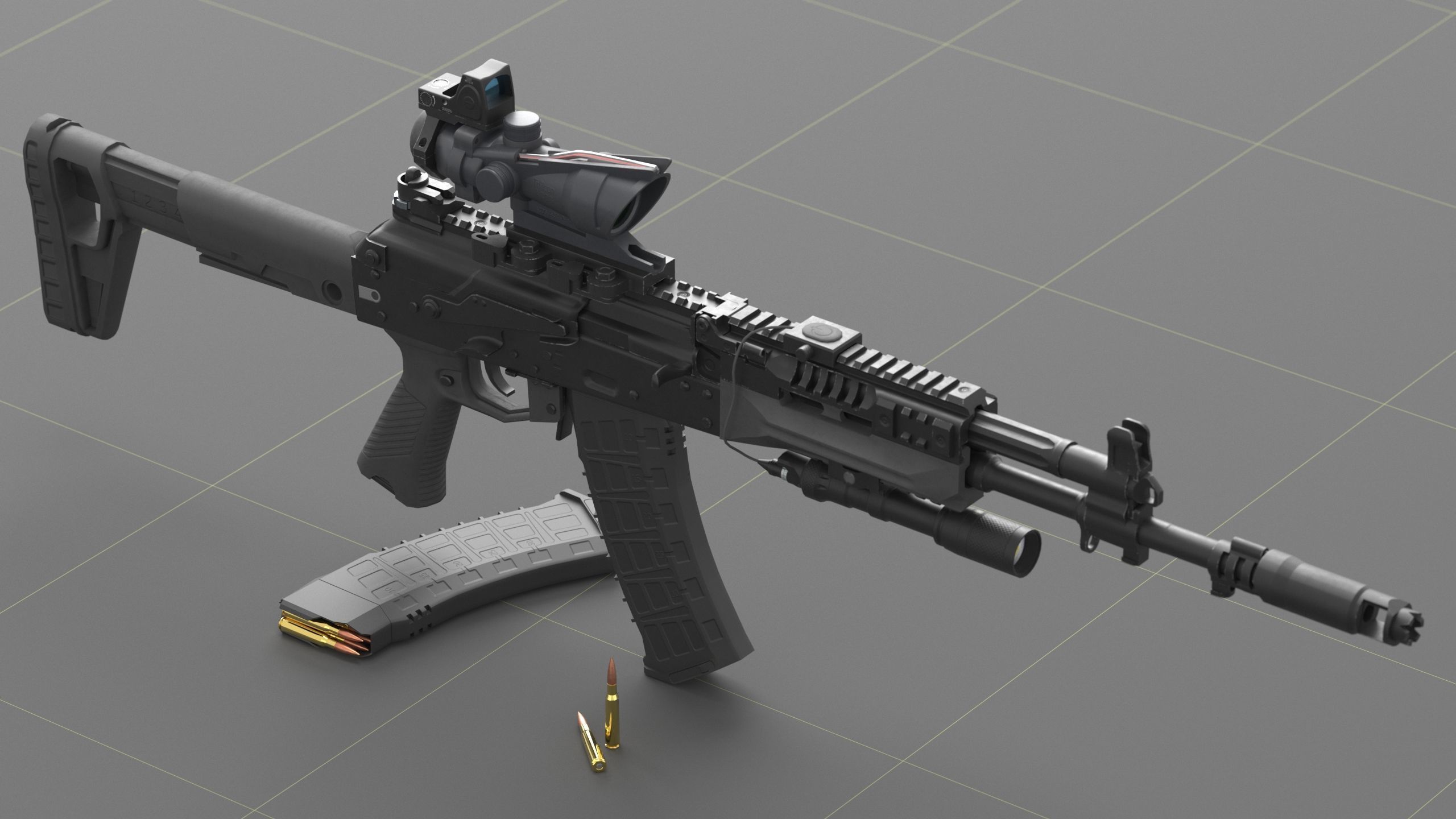 Kalashnikov AK-12 Low-poly 3D model_23
