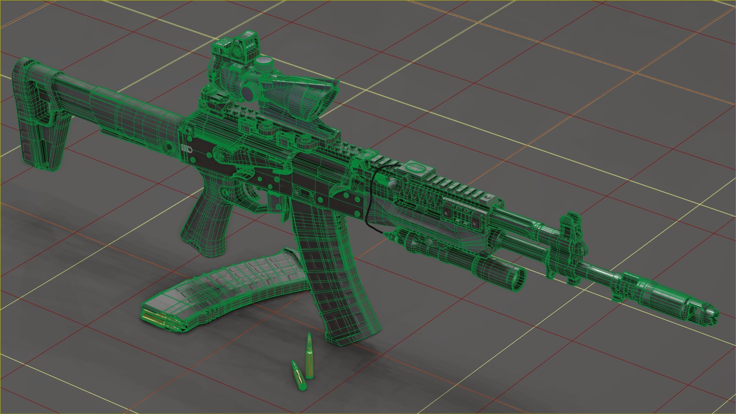Kalashnikov AK-12 Low-poly 3D model_8