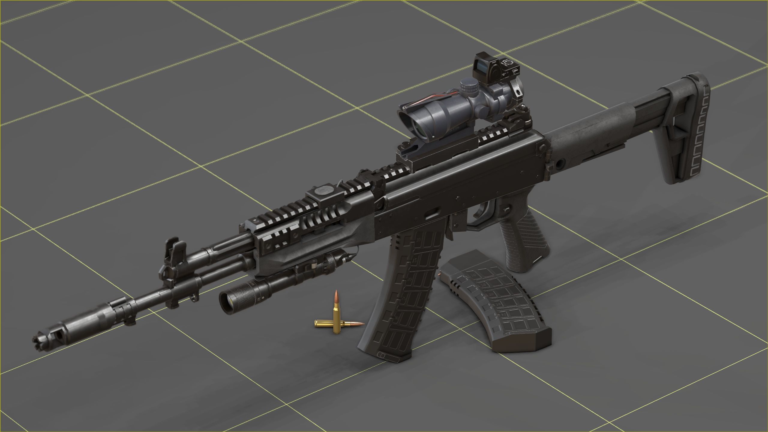 Kalashnikov AK-12 Low-poly 3D model_1