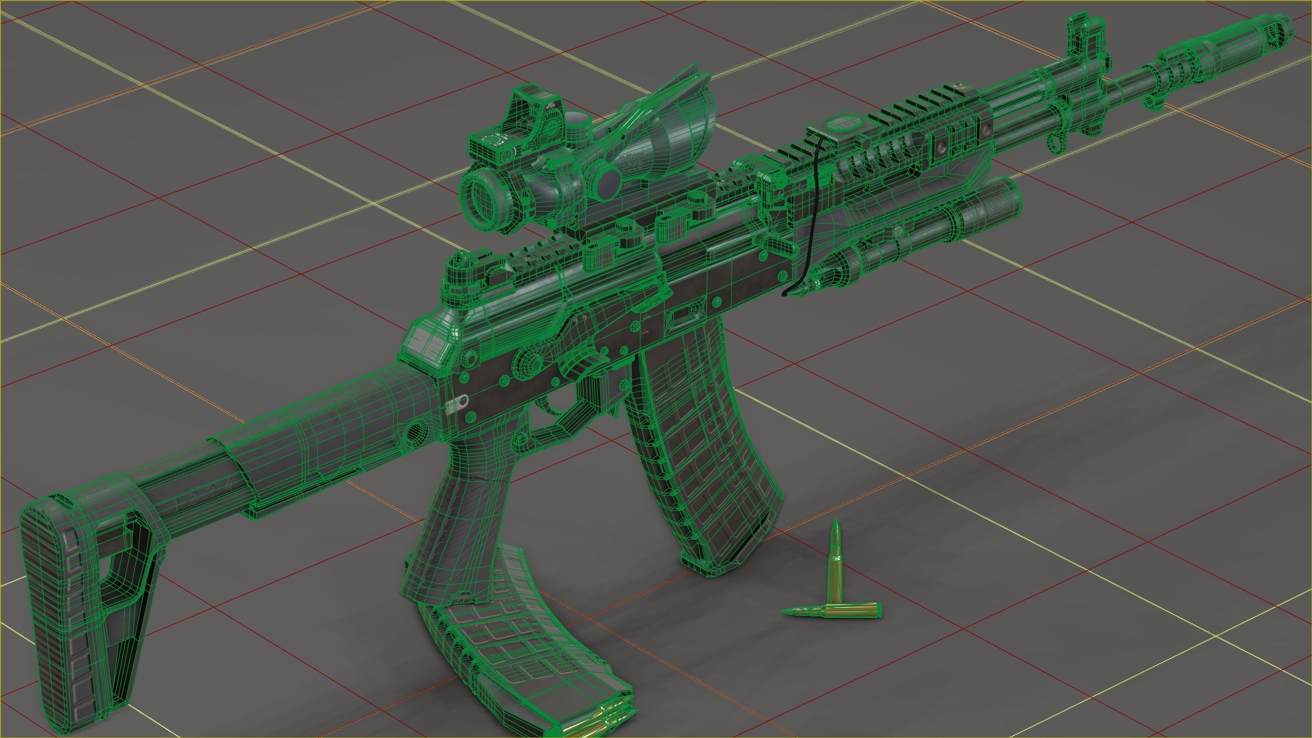 Kalashnikov AK-12 Low-poly 3D model_6