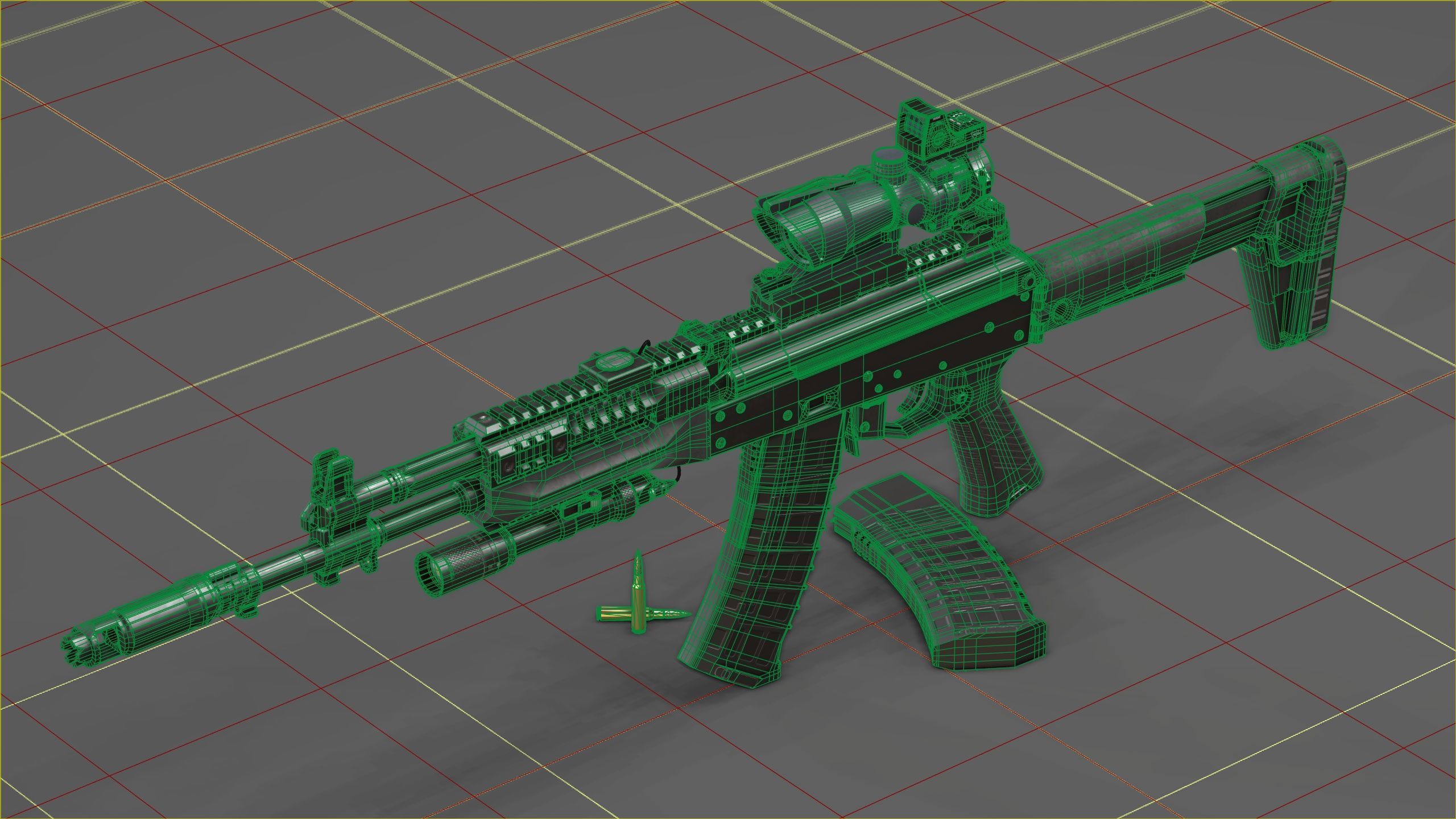 Kalashnikov AK-12 Low-poly 3D model_2