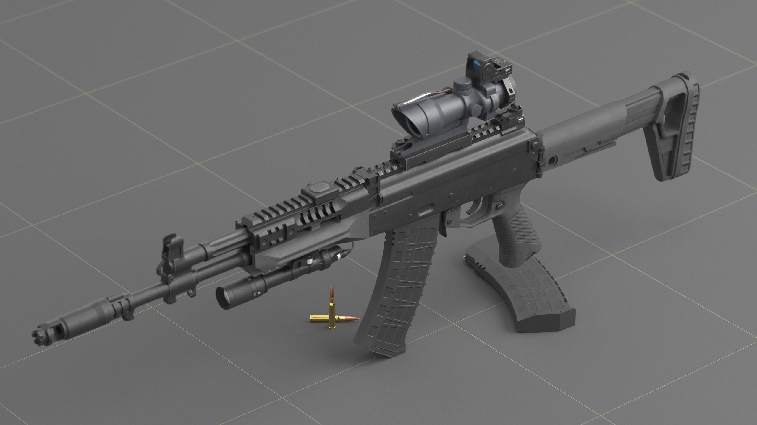Kalashnikov AK-12 Low-poly 3D model_20