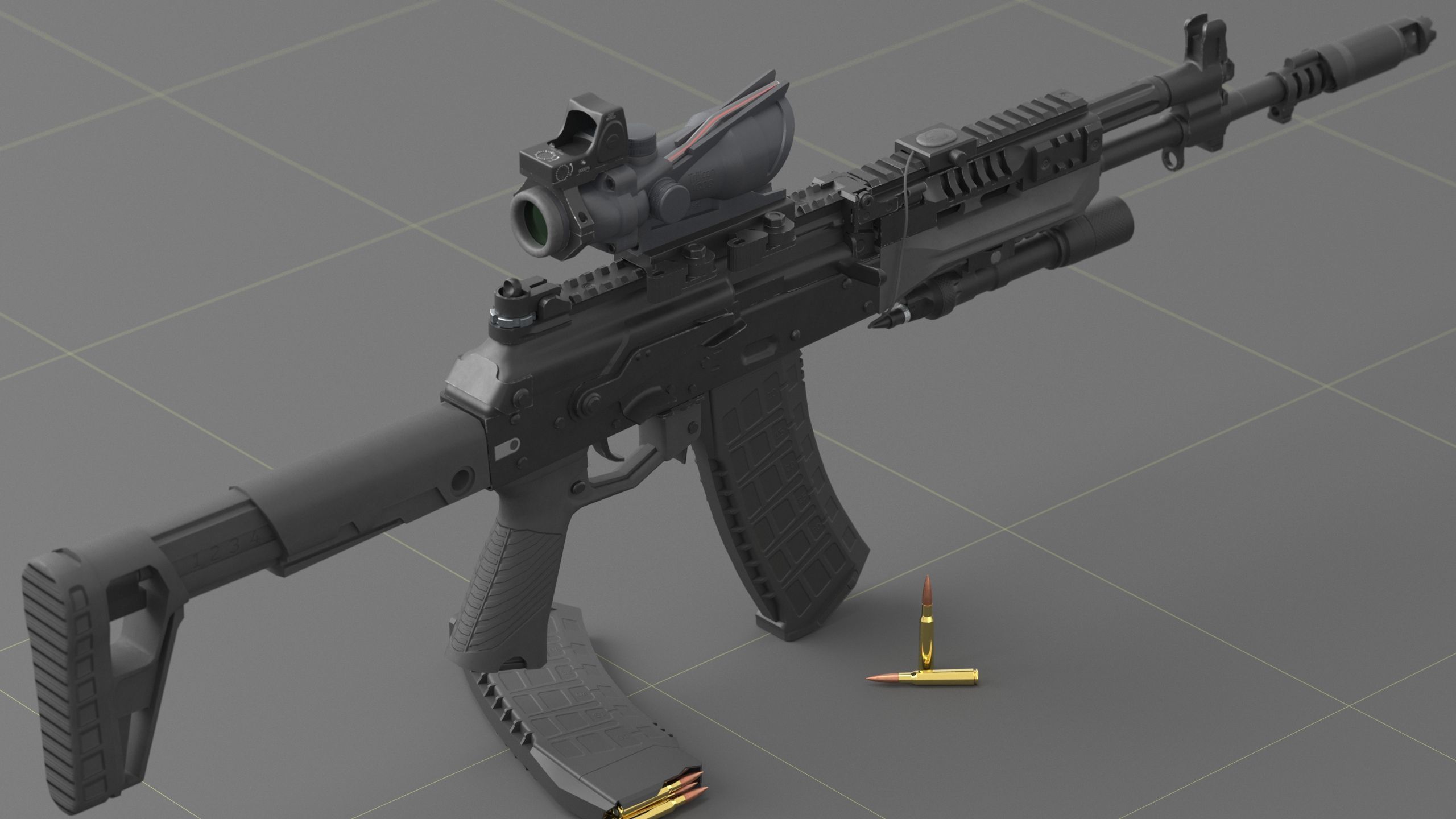 Kalashnikov AK-12 Low-poly 3D model_22