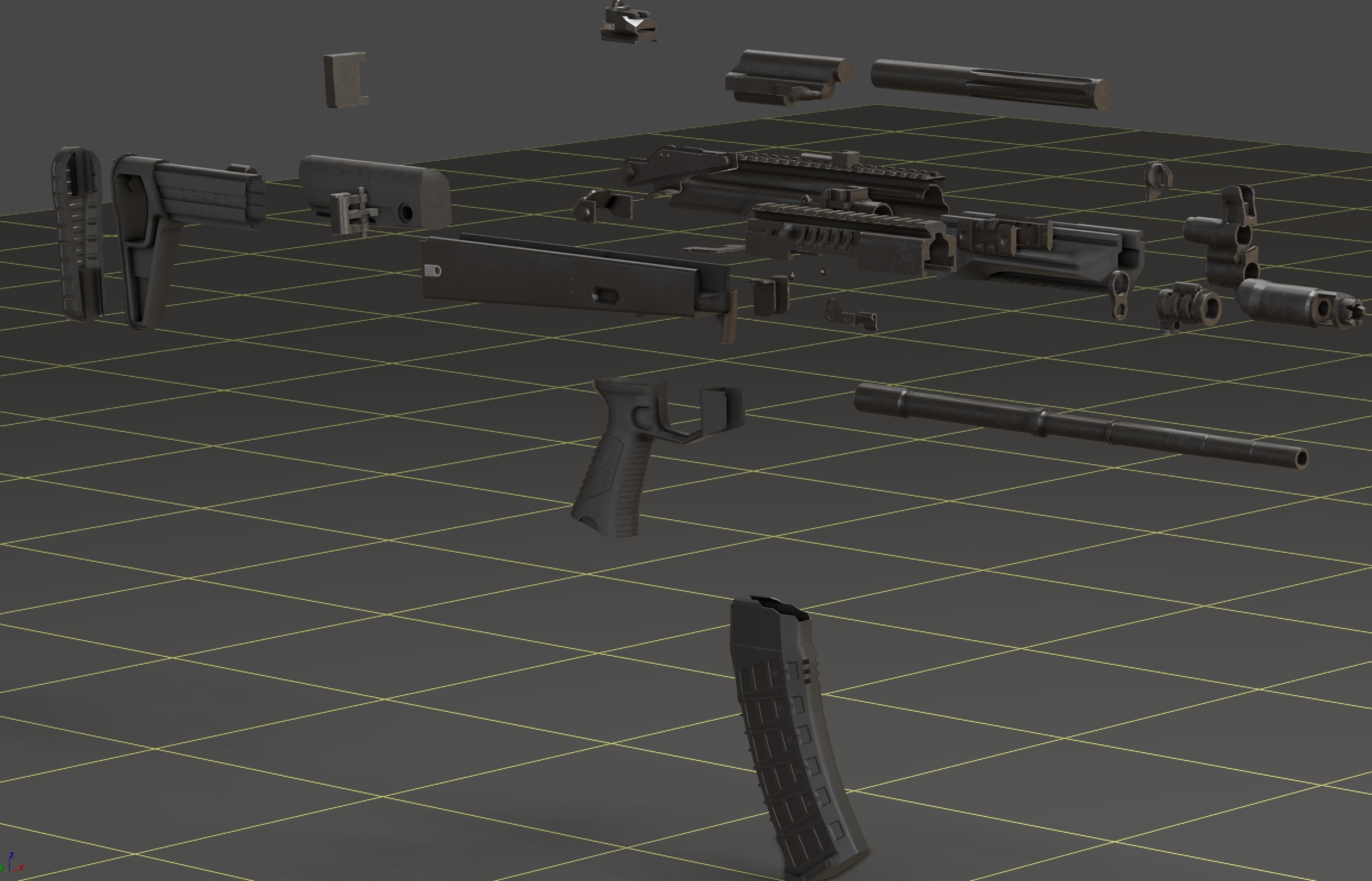 Kalashnikov AK-12 Low-poly 3D model_28