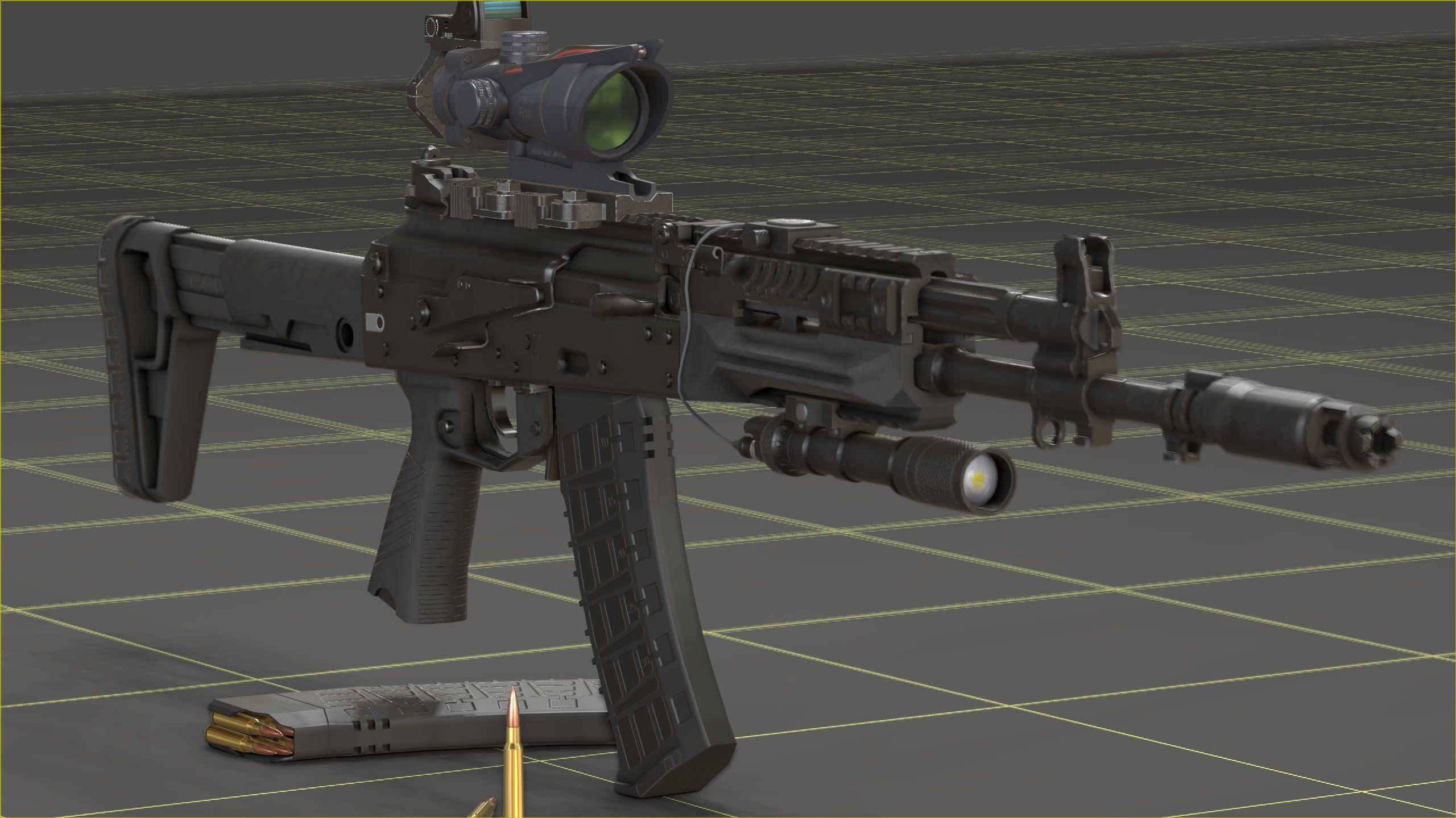 Kalashnikov AK-12 Low-poly 3D model_13