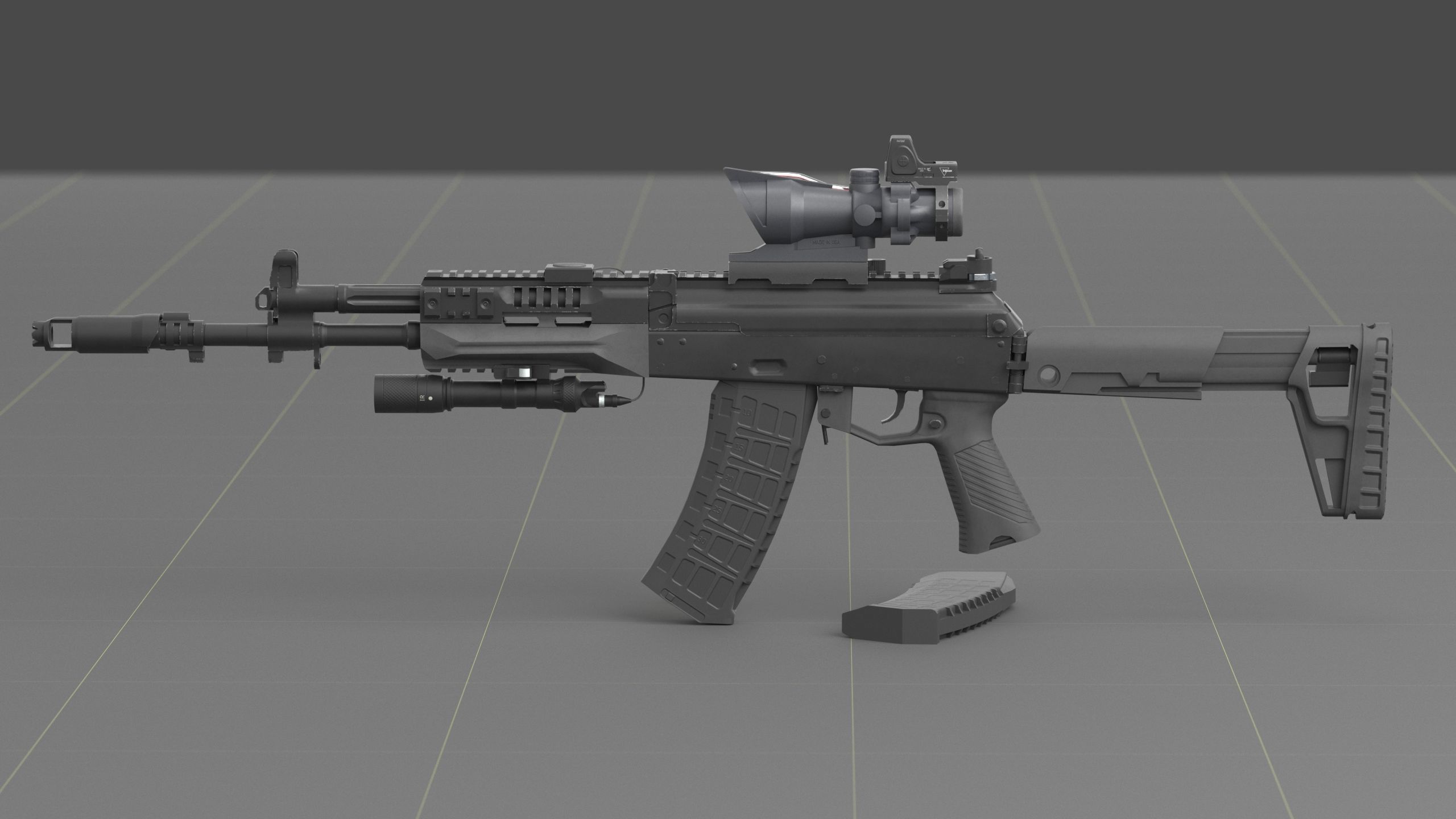 Kalashnikov AK-12 Low-poly 3D model_27