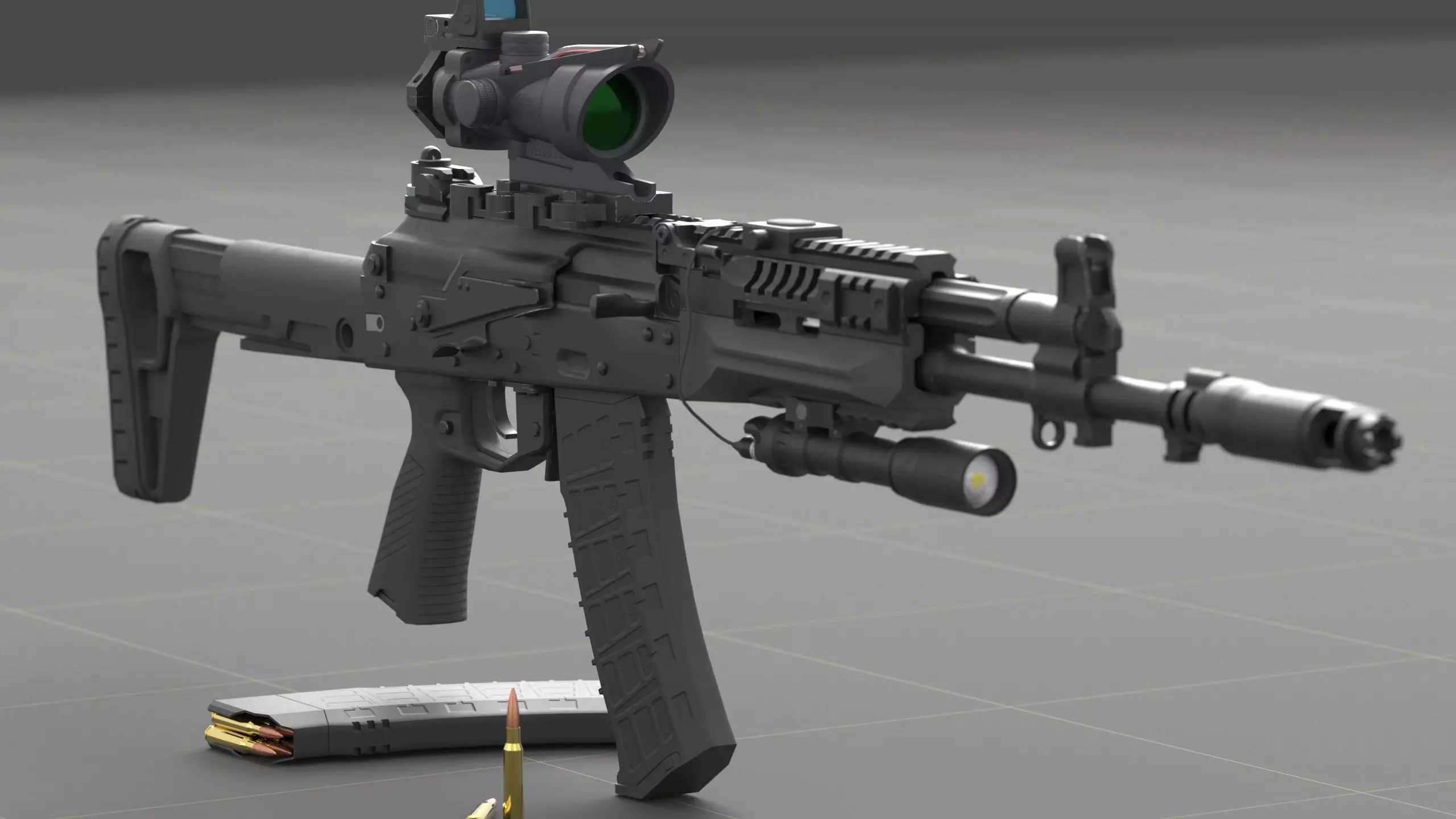 Kalashnikov AK-12 Low-poly 3D model_0