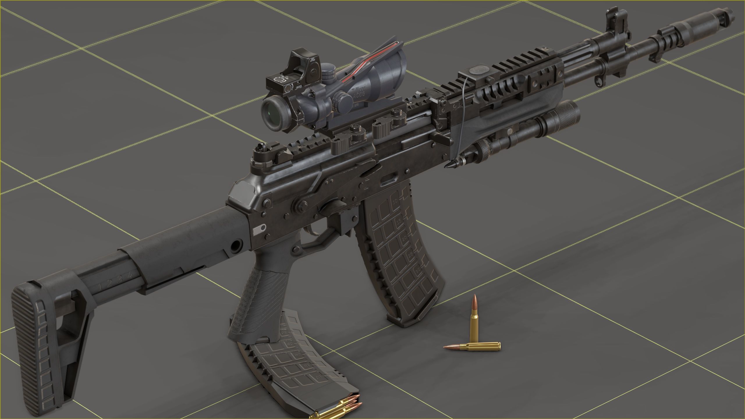 Kalashnikov AK-12 Low-poly 3D model_5