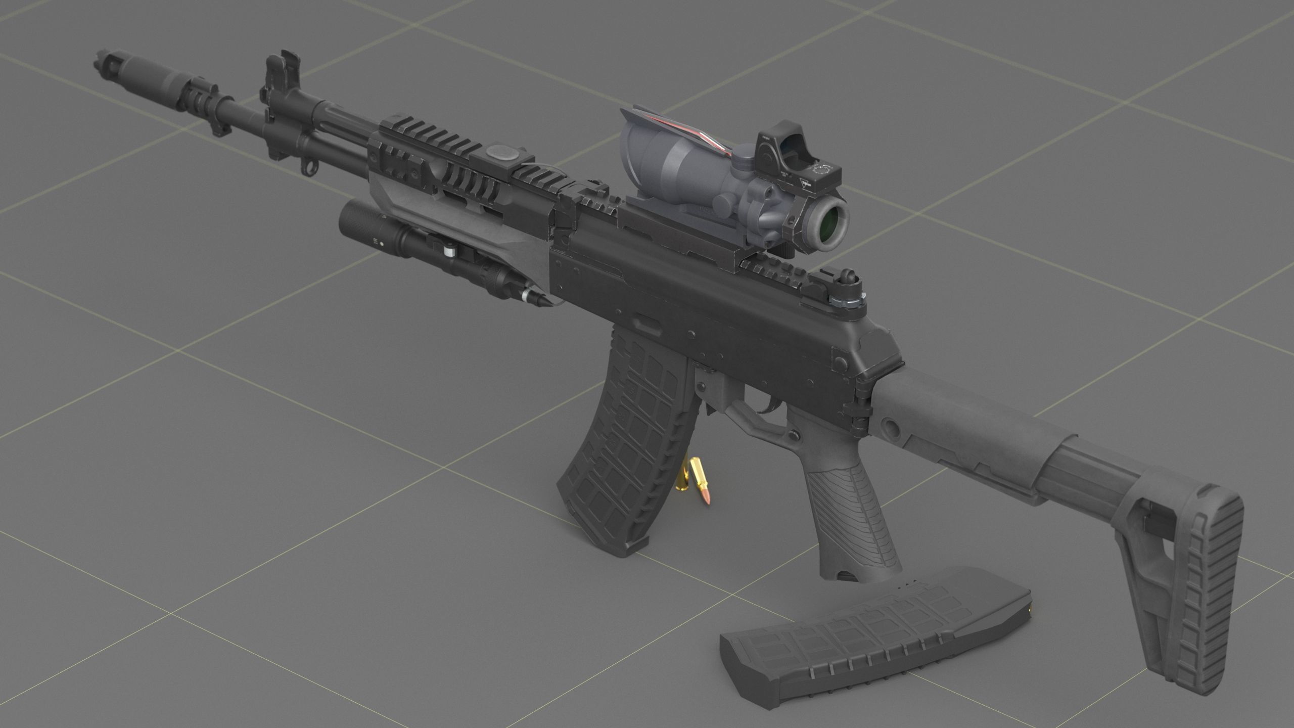 Kalashnikov AK-12 Low-poly 3D model_21