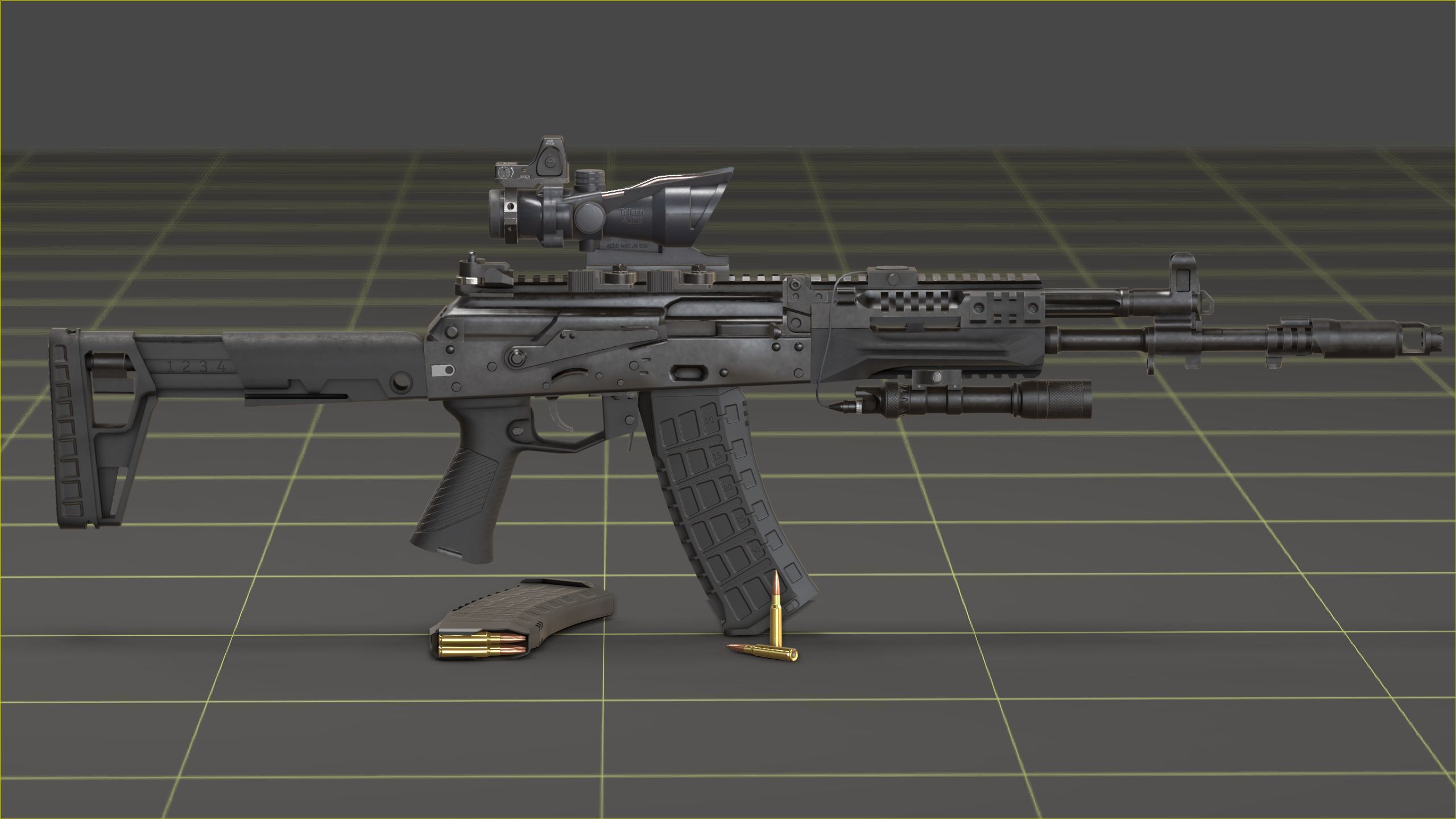 Kalashnikov AK-12 Low-poly 3D model_15