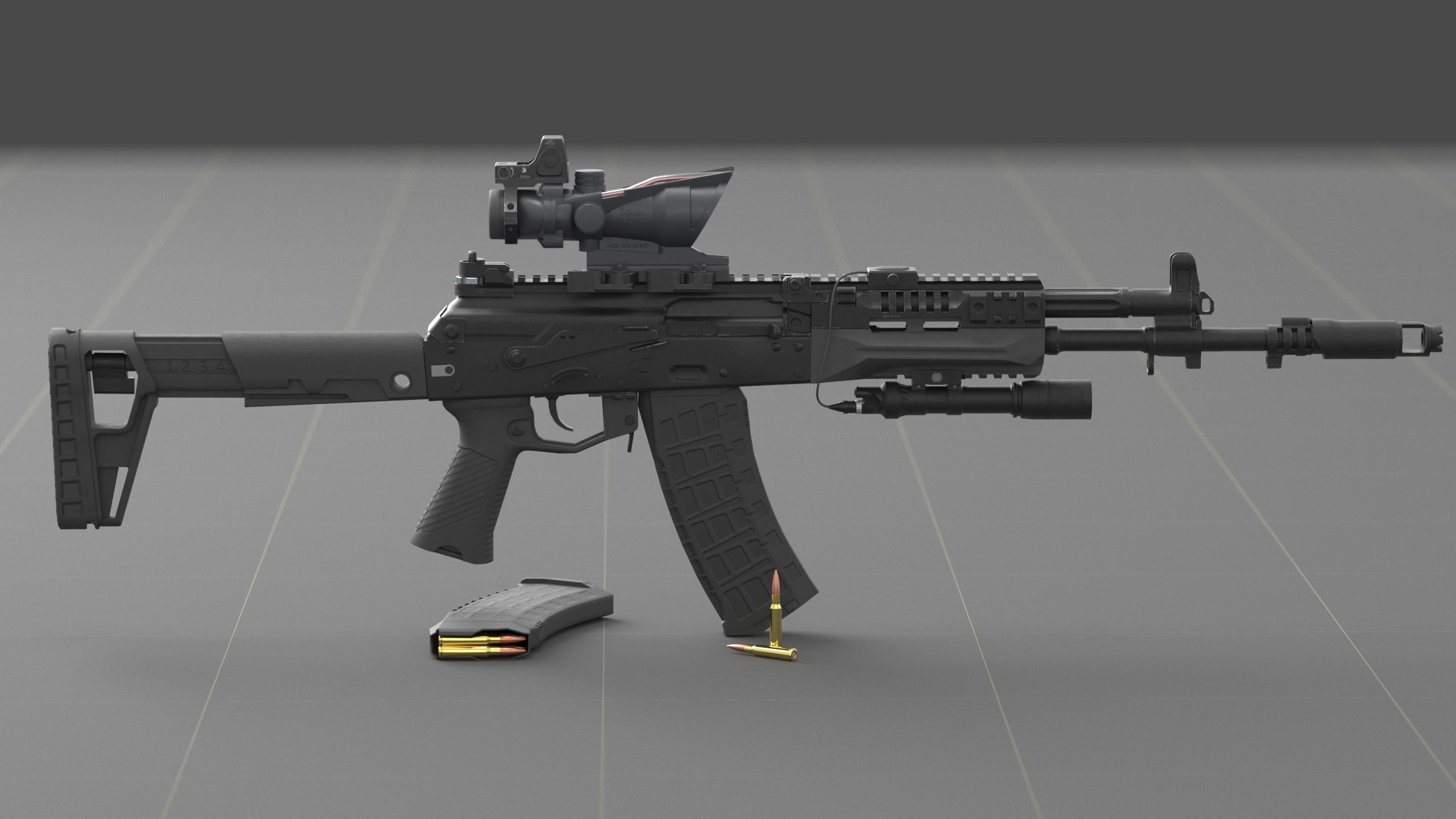 Kalashnikov AK-12 Low-poly 3D model_26
