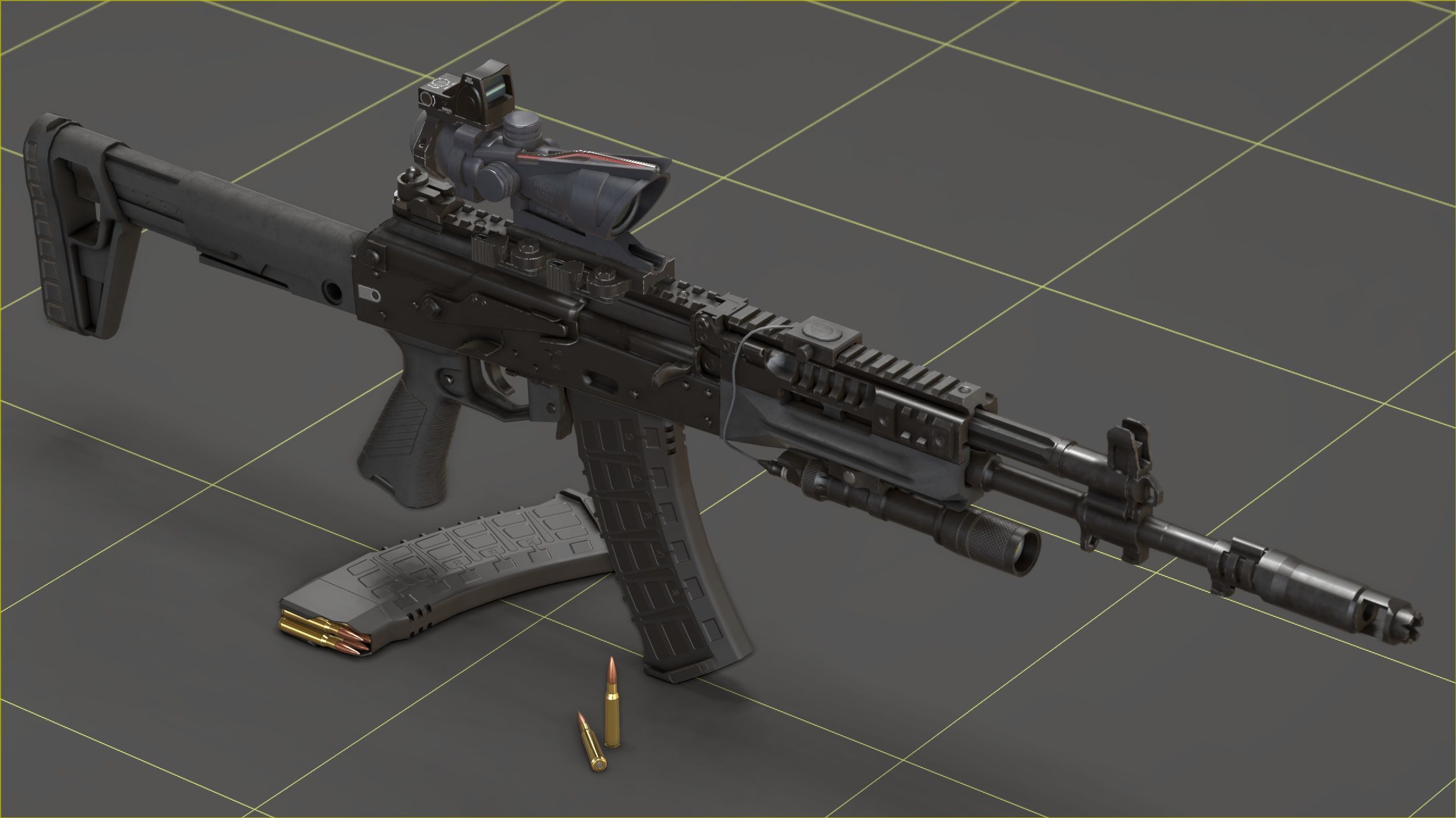 Kalashnikov AK-12 Low-poly 3D model_7